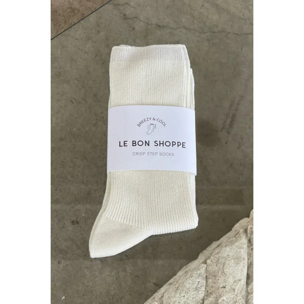 Le Bon Shoppe - Crisp Step Socks | White